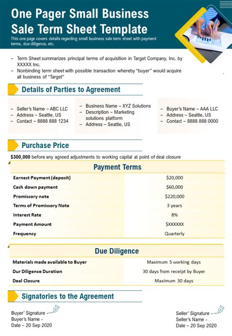 sales reps term sheets